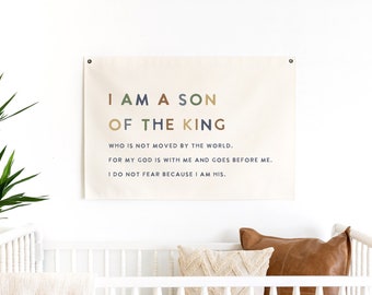 Son Of The King Canvas Flag: Nursery Wall Decor, Kids Room Art