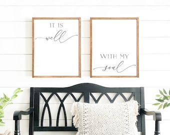 it is well with my soul signs | home wall decor |  wood signs for home decor | rustic wood signs | farmhouse wall decor