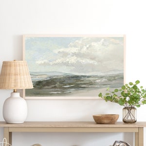 Abstract Landscape Art | Framed Wall Art | Living Room Decor | Coastal Art | Entryway Wall Decor | Cloudscape | W18