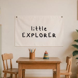 Little Explorer Kids Room Sign | Adventure Themed Canvas | Nursery Decor | Playroom Inspiration | Baby Shower Gift | Classroom Wall Art |34