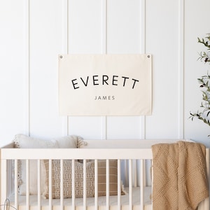 Baby name flag | canvas flag | nursery name sign | custom name banner | boho nursery decor | D2