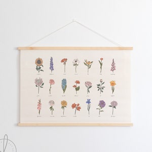 Farmhouse Flowers | Hanging Canvas | Floral Wall Art | Botanical Wall Art | Wildflower Decor