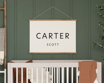 Personalized Baby Name | Hanging Canvas | Personalized Baby Gift | Nursery Wall Decor | Custom Baby Name Sign | Carter Scott