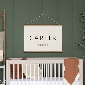 Personalized Baby Name | Hanging Canvas | Personalized Baby Gift | Nursery Wall Decor | Custom Baby Name Sign | Carter Scott