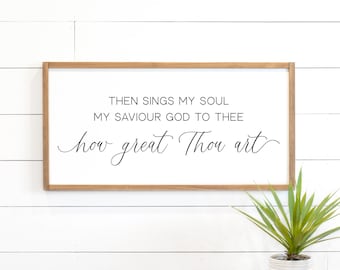 hymn wall decor | then sings my soul sign | how great Thou art | hymn wood sign | inspirational sign | song wall decor | hymn sign