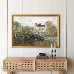 Vintage Floral Garden Canvas | Framed Wood Wall Art for Living Room, Bedroom, Cottage Decor | Large Art | Small Painting For Shelf | N131