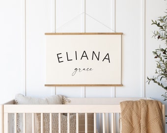 Custom Baby Name | Fabric Wall Hanging | Personalized Baby Gift | Nursery Decor | Nursery Wall Art | Eliana Grace