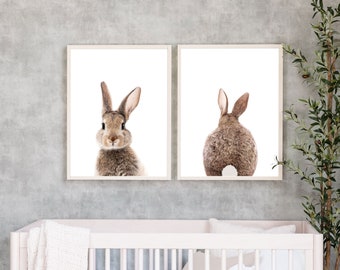 Bunny Nursery Framed Wall Art | Nursery Wall Decor | Wall Decor For Above Crib | Woodland Nursery | Baby Shower Gift