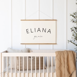 Custom Baby Name | Fabric Wall Hanging | Personalized Baby Gift | Nursery Decor | Nursery Wall Art | Eliana Grace