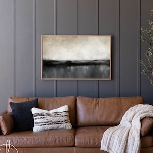 Horizonte abstracto / Arte de pared enmarcado / Decoración de pared para dormitorio / Letreros de madera / Paisaje minimalista / Arte de paisaje abstracto / En el horizonte / W15