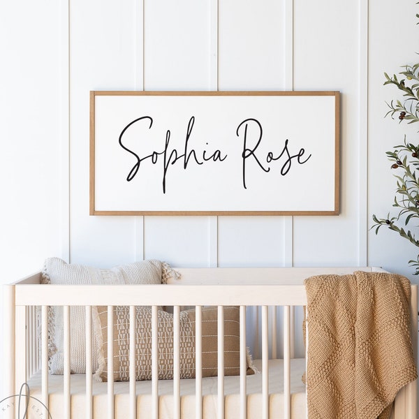 Name Sign For Nursery | Girl Name Sign | Nursery Room Decor | Baby Shower Gift | Wood Framed Sign | Sophia Rose