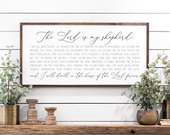 scripture wall decor | The Lord is my shepherd sign | living room decor| bible verse sign | Psalm 23 sign | bible verse sign