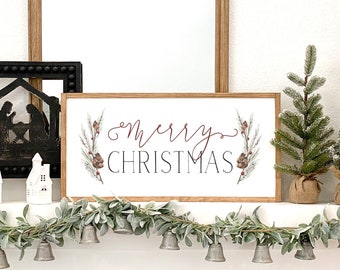 merry christmas sign | christmas sign |  christmas wall decor | christmas home decor | wood framed sign | home decor sign