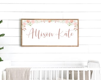 name sign for nursery | girl name sign | nursery room decor | baby shower gift | girl nursery wall decor | wood framed sign