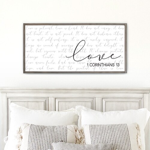 1 Corinthians 13 Wood Sign Master Bedroom Wall Decor Love - Etsy