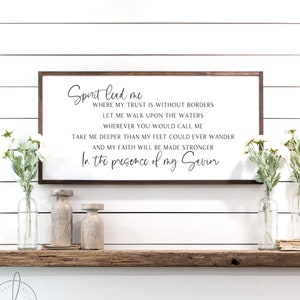 Song wall decor | spirit lead me sign | inspirational wall decor | worship song sign