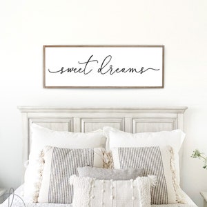 sweet dreams sign | bedroom wall decor | master bedroom decor | wood framed sign | bedroom wall art | master bedroom sign | D1