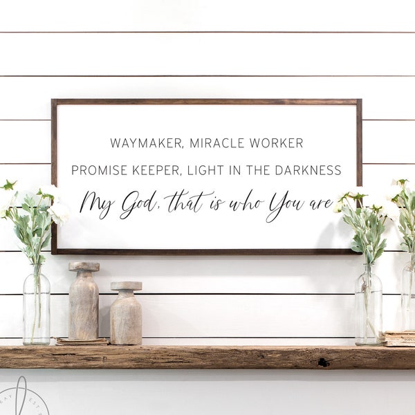 Inspirational sign | Waymaker sign | living room wall decor | waymaker, miracle worker sign | wood sign | worship song sign
