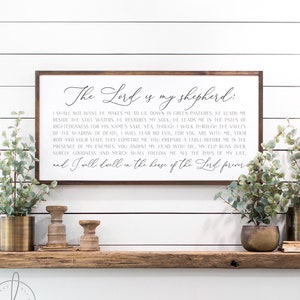 scripture wall decor | The Lord is my shepherd sign | living room decor| bible verse sign | Psalm 23 sign | bible verse sign