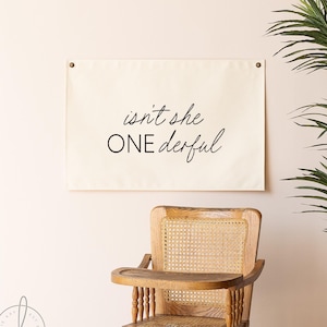 Isn't She ONEderful Birthday Banner | First Birthday Party Decoration | Girl’s 1st Birthday Photo Prop | Birthday Photo Backdrop | 82