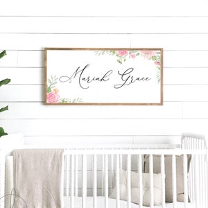 girl name sign | girl name decor | girl room decor | girl nursery decor | wood framed sign | wall decor