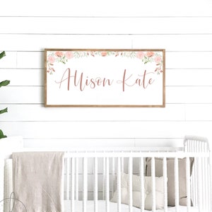 name sign for nursery | girl name sign | nursery room decor | baby shower gift | girl nursery wall decor | wood framed sign