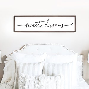 sweet dreams sign | bedroom wall decor | master bedroom decor | wood framed sign | bedroom wall art | master bedroom sign | D2