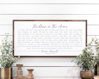 inspirational signs | The Man in the Arena sign | home decor sign | office wall decor | motivational signs | office signs | D1