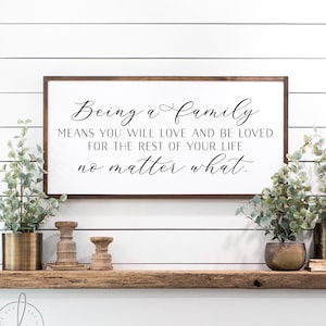 family sign | Being a family means sign | living room wall decor | sign for living room | family wood sign