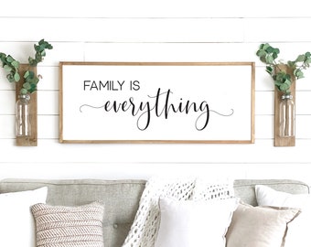 family is everything sign | wood sign | wall decor | family sign | sign for living room | farmhouse wall decor
