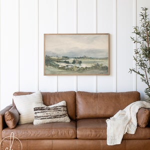 Landscape Wall Art | Vintage Wall Art | Framed Wall Art | Living Room Decor | Wood Framed Art | Scenic Landscape Painting | W55