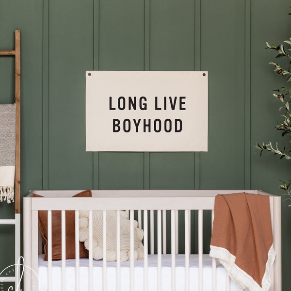 long live boyhood canvas flag | boy room wall decor | canvas flag | kids room artwork | boys bedroom decor | nursery decor