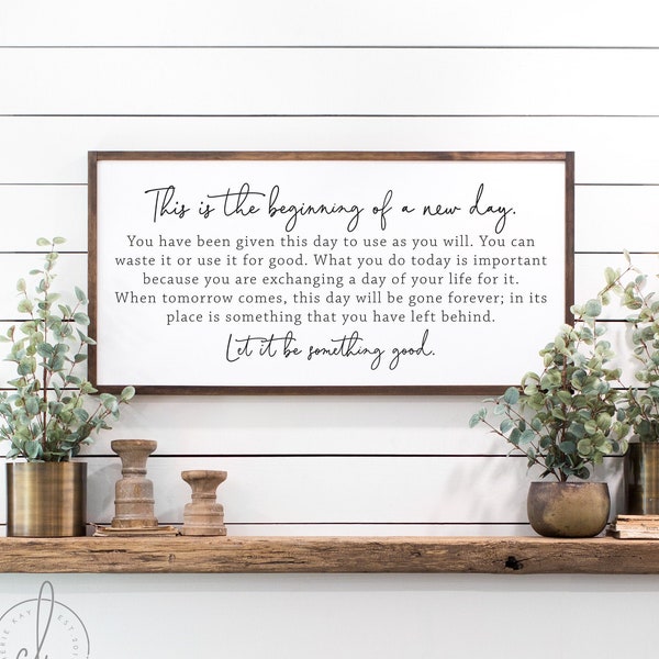 inspirational signs | This is the beginning of a new day sign | home decor sign | office wall decor | motivational signs | office signs