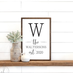 last name letter sign | established sign | family name wood sign | home decor sign | signs for home | living room wall decor