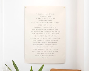 Psalm 23 Canvas Flag | The Lord is My Shepherd | Christian Wall Art