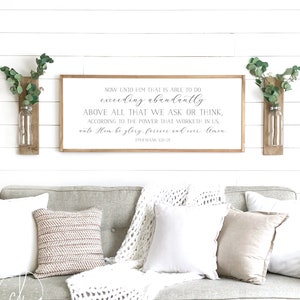 scripture wall decor | now unto Him who is able sign | living room decor| bible verse sign | scripture wall art | bible verse sign