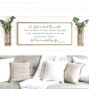 bible verse sign | for God so loved the world sign | John 3:16 | scripture wood sign | bible verse wood sign | wall decor | scripture sign