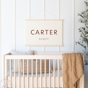 Personalized Baby Name | Hanging Canvas | Personalized Baby Gift | Nursery Wall Decor | Custom Baby Name Sign | Carter Scott