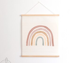 Boho Rainbow | Hanging Canvas Sign | Boho Nursery Wall Decor | Nursery Decor | Canvas Wall Hanging | Nursery Wall Art