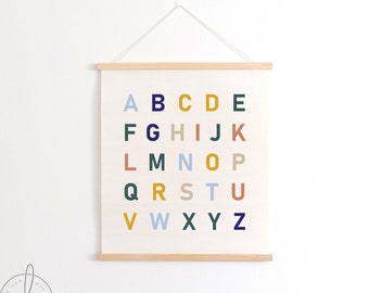 ABC sign | alphabet canvas | fabric wall hanging | kids room decor | playroom wall decor | classroom decor