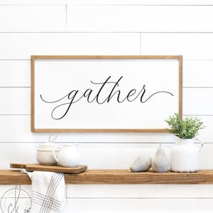 gather sign | dining room sign | large gather sign | dining room wall decor | farmhouse wall decor