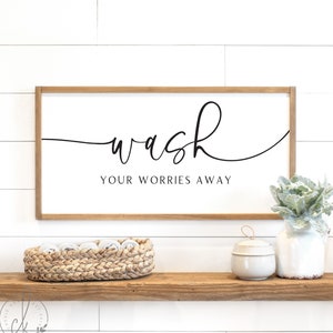 bathroom sign | wash your worries away sign | sign for bathroom | bath sign | bathroom wall decor | bath decor