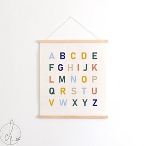 ABC sign | alphabet canvas | fabric wall hanging | kids room decor | playroom wall decor | classroom decor