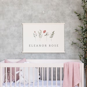Personalized Girl Name | Fabric Wall Hanging | Personalized Baby Gift | Nursery Decor | Nursery Wall Art | Eleanor Rose