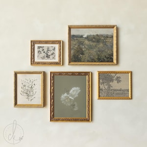 Gallery Wall Frame Set | Vintage Botanical and Landscape Wall Art | G41