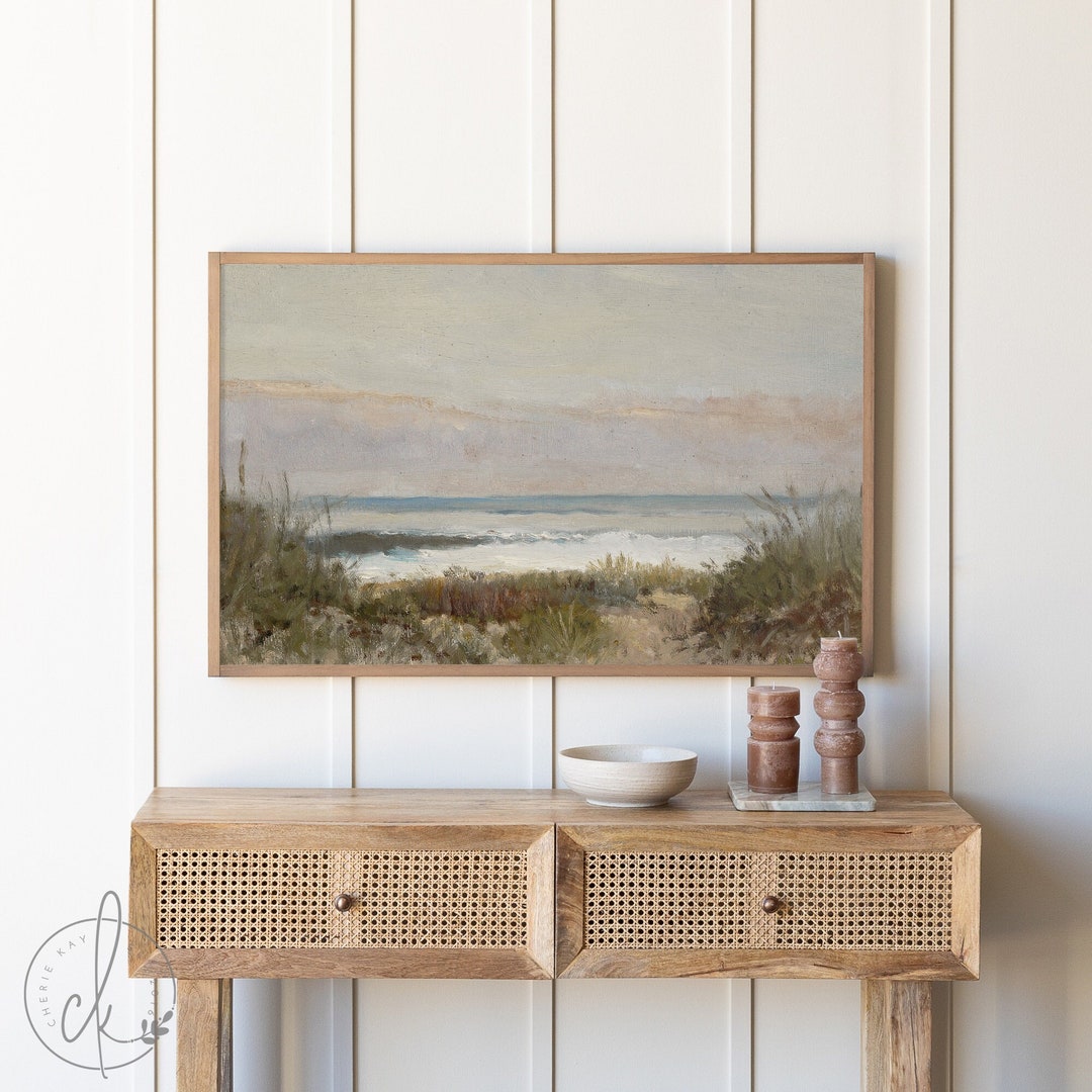 Vintage Beach Landscape Painting Living Room Wall Decor Seascape