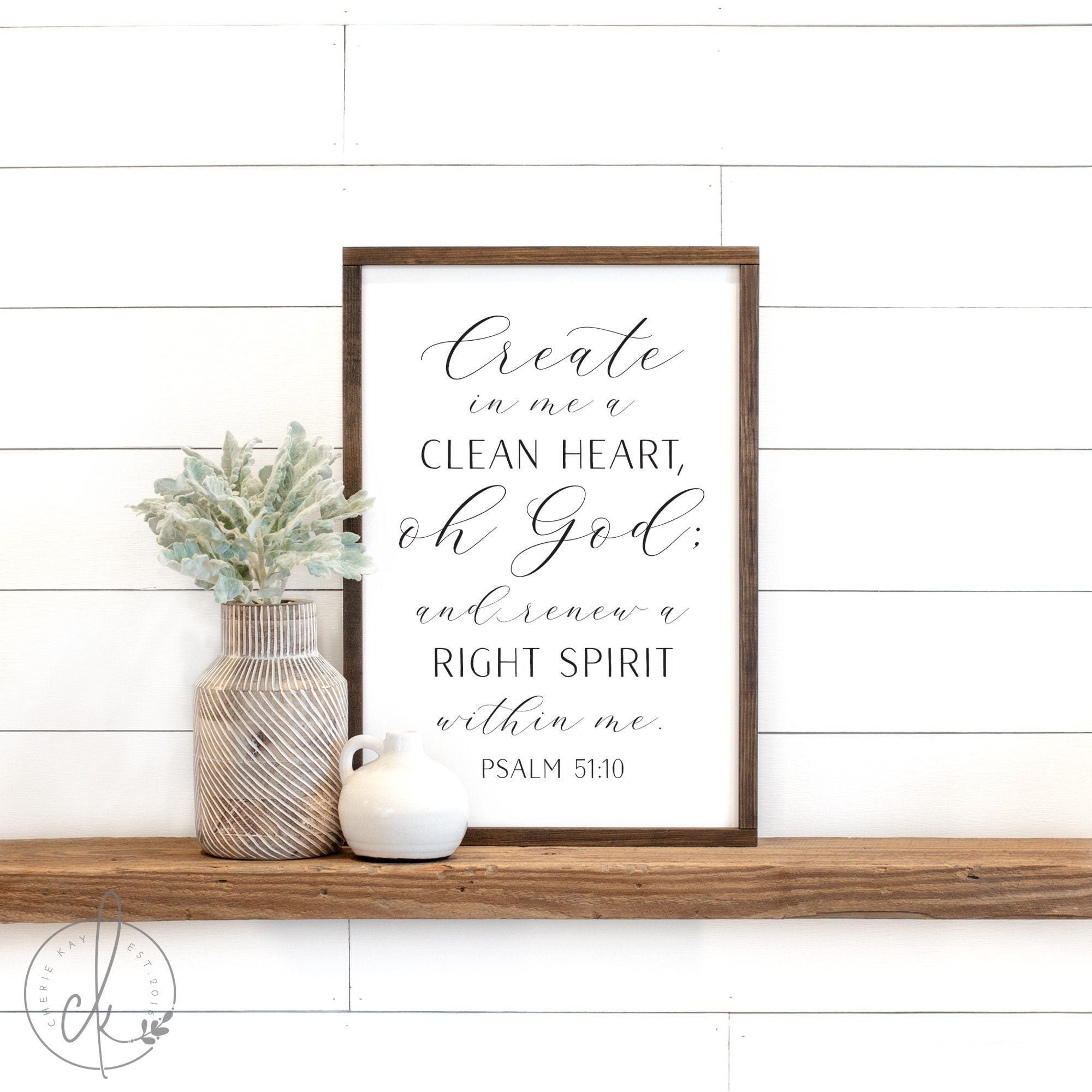 bathroom sign | Create in me a clean heart sign | Psalm 51:10 wood sign | laundry room sign | bathroom wall decor