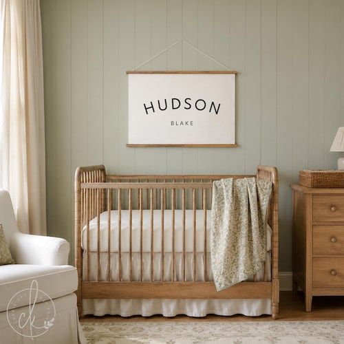 Custom Baby Name | Wall Hanging | Canvas Art | Personalized Baby Gift | Nursery Decor | Hudson Blake