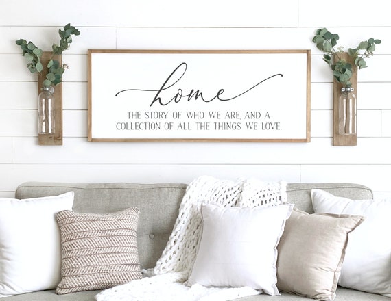 Home sign home the story of who we are sign home decor | Etsy
