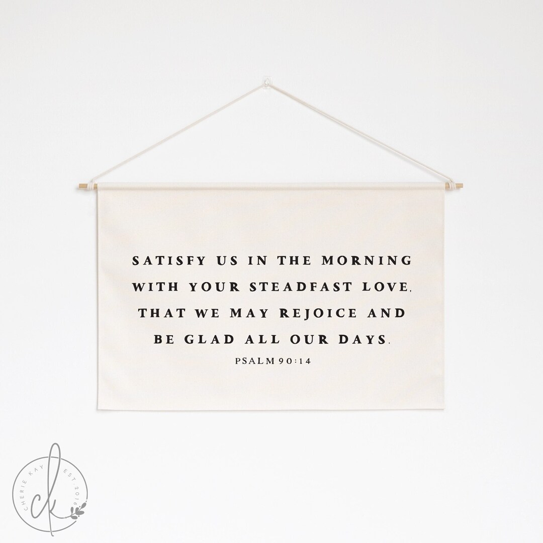 Bible Verse Wall Art Dowel Rod Canvas Christian Wall Hanging Scripture Wall Decor Psalm 9014